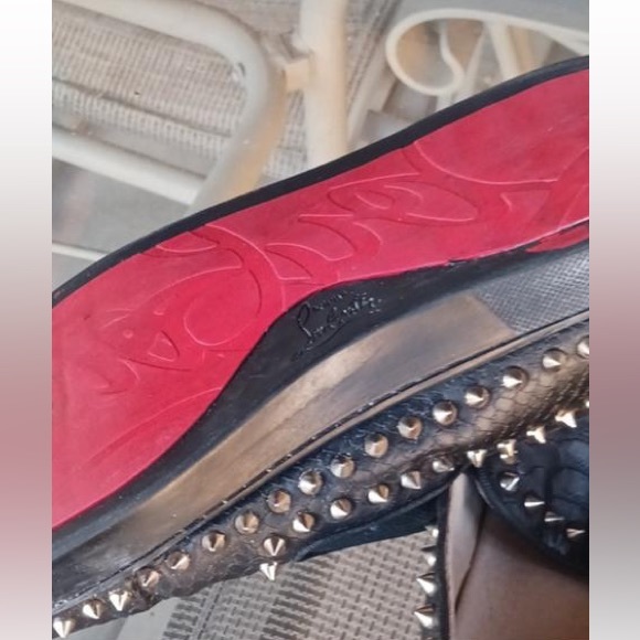 Men’s Red Bottom Christian Louboutin Loafers with Spikes - Picture 2 of 3